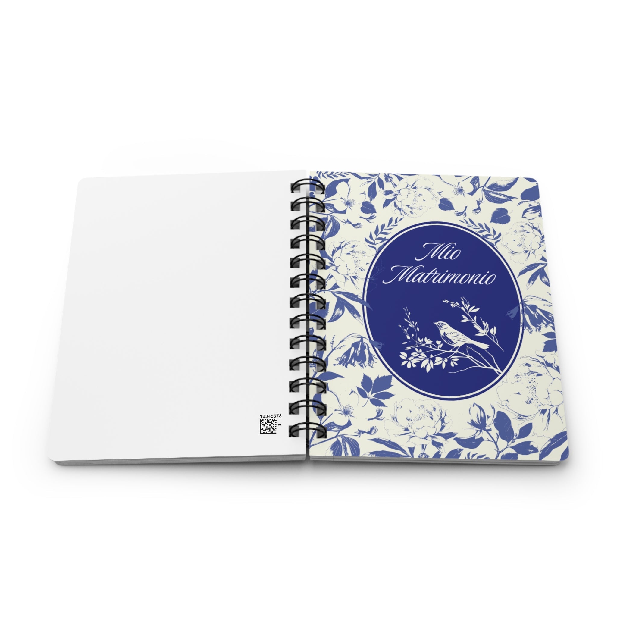 Mio Matrimonio Spiral Journal — Blue Floral Wedding Planner & Guest Memory Book Paper products La Vie Bien Mio Matrimonio Spiral Journal — Blue Floral Wedding Planner & Guest Memory Book
