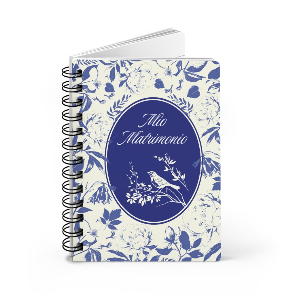 Mio Matrimonio Spiral Journal — Blue Floral Wedding Planner & Guest Memory Book Paper products La Vie Bien Mio Matrimonio Spiral Journal — Blue Floral Wedding Planner & Guest Memory Book