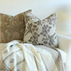 Mira Linen Floral Throw Pillow Cover, Orchid by White Cliff Studio