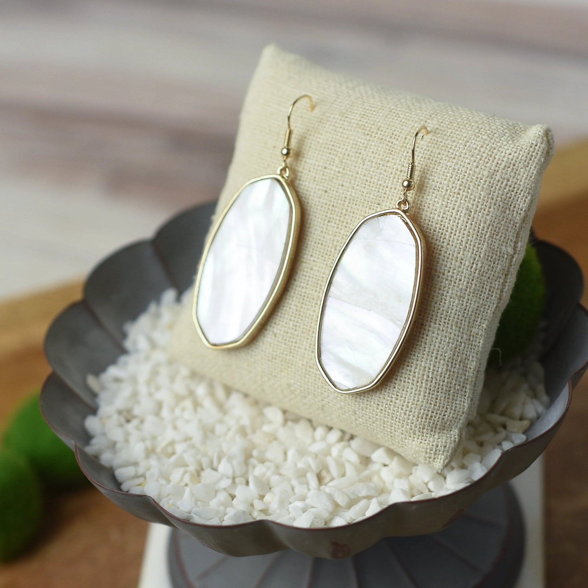 Miranda Shell Dangle Earrings by Lemons and Limes Boutique
