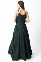 Mirena Green A-Line Long Dress by Raas