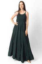 Mirena Green A-Line Long Dress by Raas