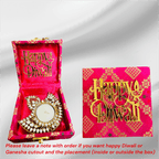 Mirror Diya with Box & Ganesha/Happy Diwali Cut Out La Vie Bien Mirror Diya with Box & Ganesha/Happy Diwali Cut Out