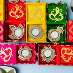 Mirror Diya with Box & Ganesha/Happy Diwali Cut Out La Vie Bien Mirror Diya with Box & Ganesha/Happy Diwali Cut Out