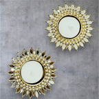 Mirror Metal Diya / T-Light Holder - Exquisite Flower Shaped Diya - Diwali or Indian Celebration Return Gift -Set of 2 La Vie Bien Mirror Metal Diya / T-Light Holder - Exquisite Flower Shaped Diya - Diwali or Indian Celebration Return Gift -Set of 2