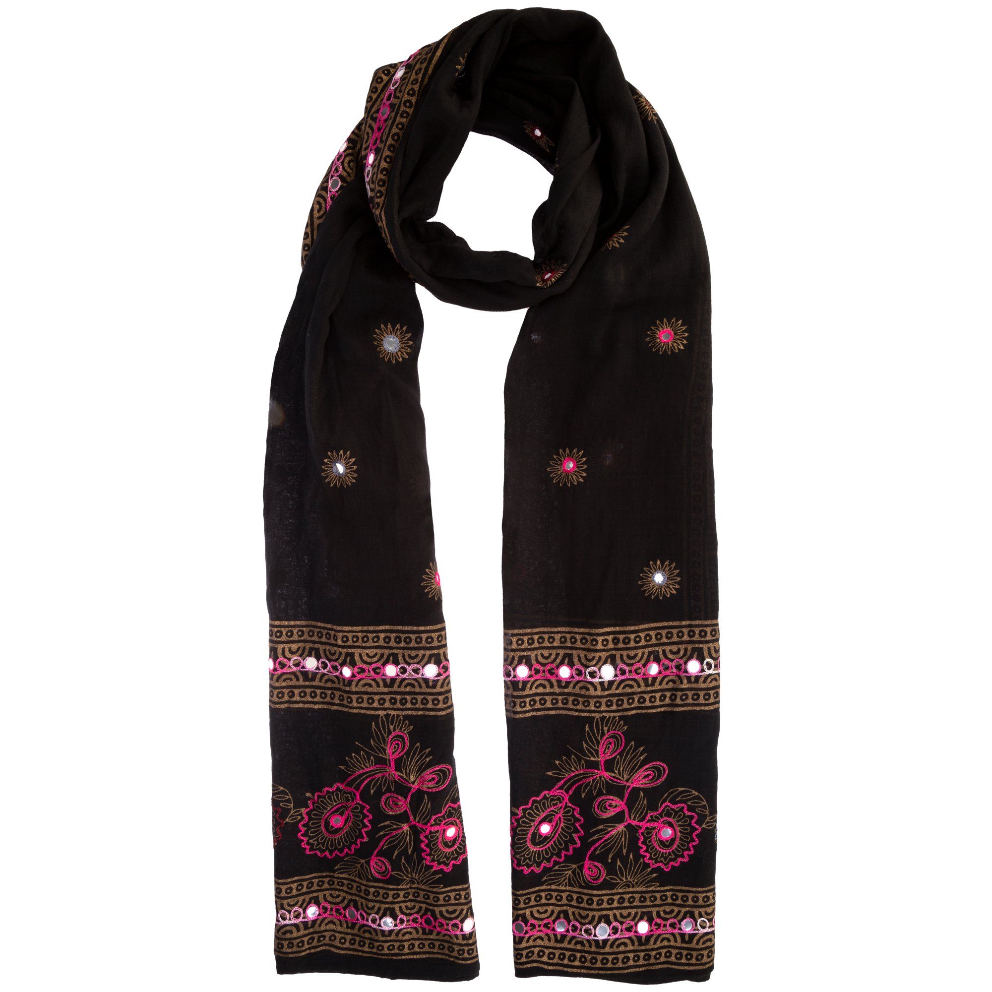 Mirrored Garden Indian Wrap Scarf Scarves & Bandanas La Vie Bien Mirrored Garden Indian Wrap Scarf