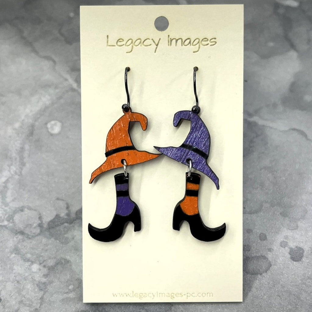 Mismatch Witch Hat & Shoes Earrings - Dangle Earrings