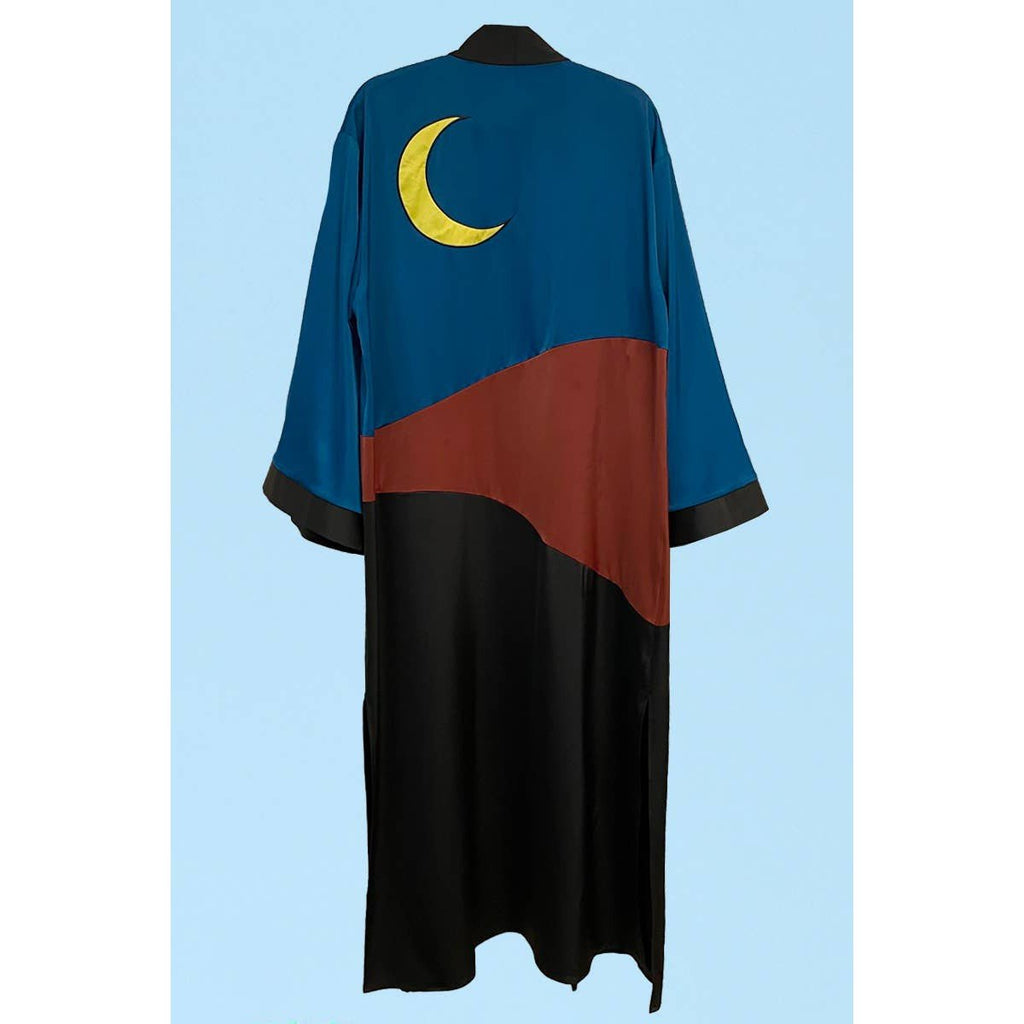 Miss Sparkling Desert Night Kimono Big Long Textured Satin Duster | Light Jacket, Outdoor Robe, Swimsuit Coverup | Sizes S - 1X