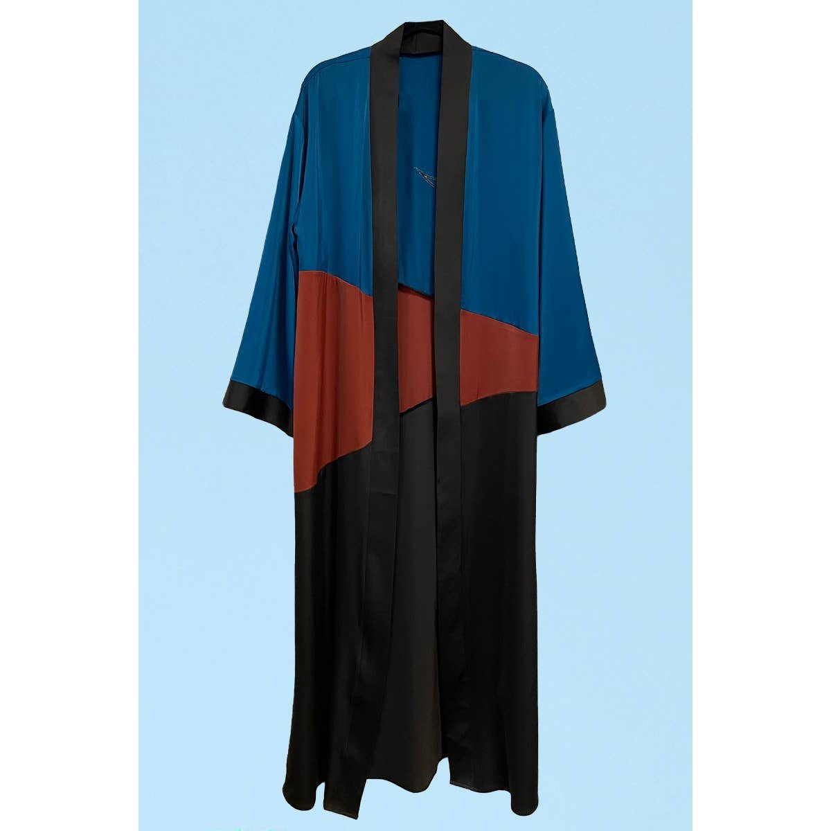 Miss Sparkling Desert Night Kimono Big Long Textured Satin Duster | Light Jacket, Outdoor Robe, Swimsuit Coverup | Sizes S - 1X