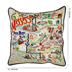 Mississippi Hand - Embroidered Pillow Pillows La Vie Bien Mississippi Hand - Embroidered Pillow