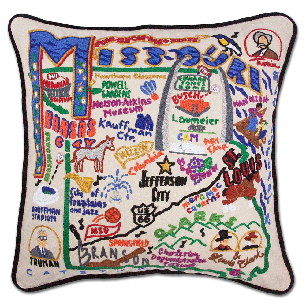 Missouri Hand - Embroidered Pillow Pillows La Vie Bien Missouri Hand - Embroidered Pillow