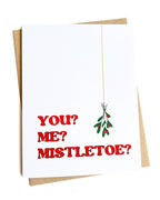 Mistletoe Funny Holiday Card for Couples Christmas Card by Five Dot Post