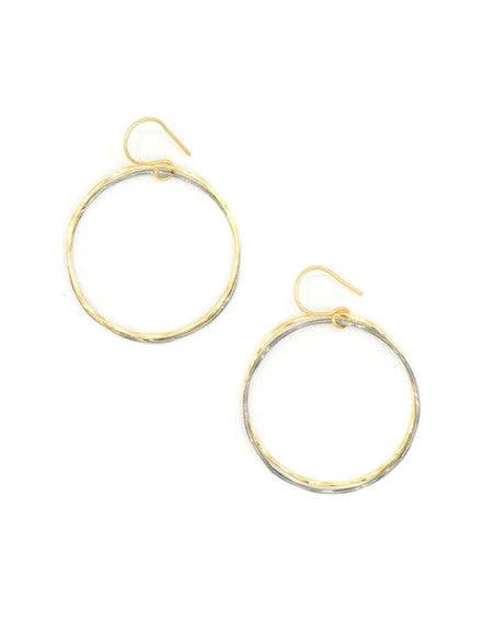 Mixed Metal Loop Earrings