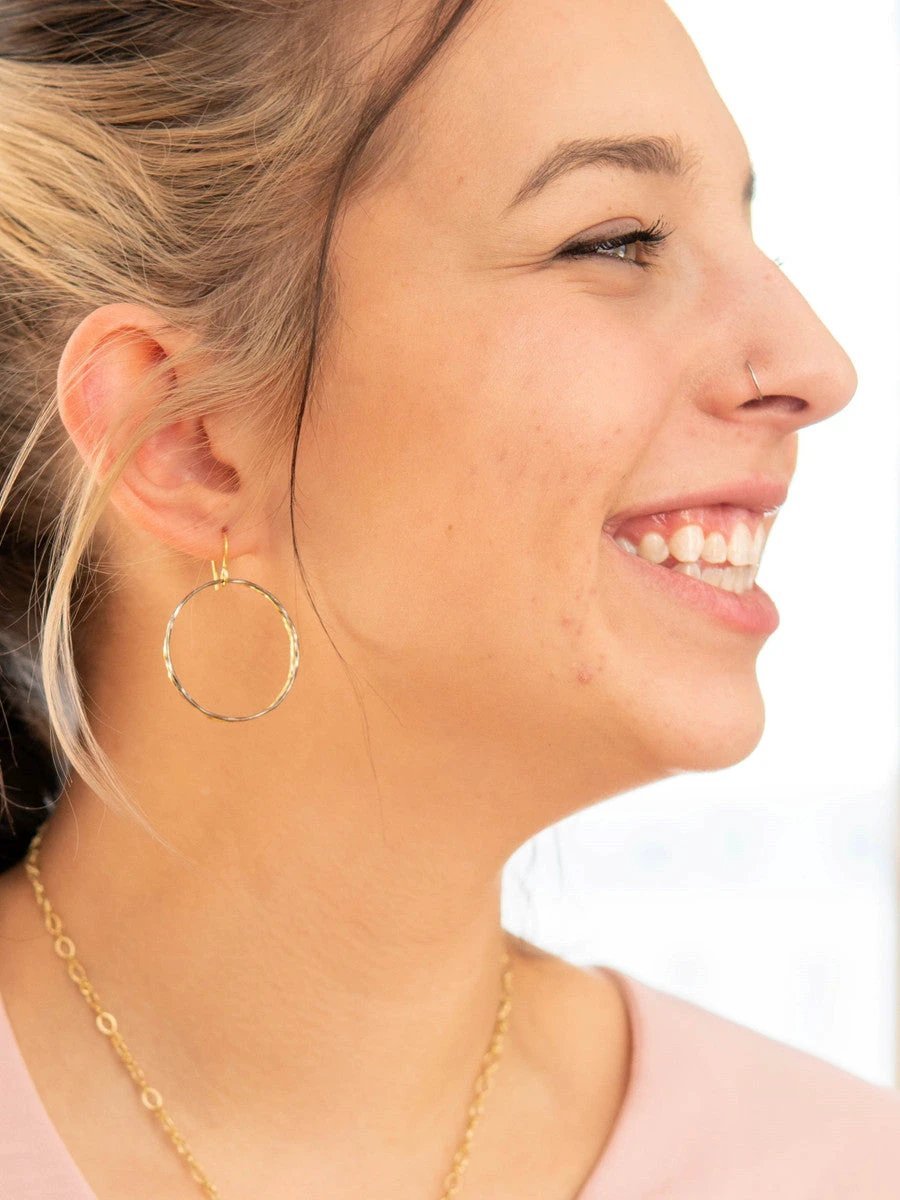 Mixed Metal Loop Earrings