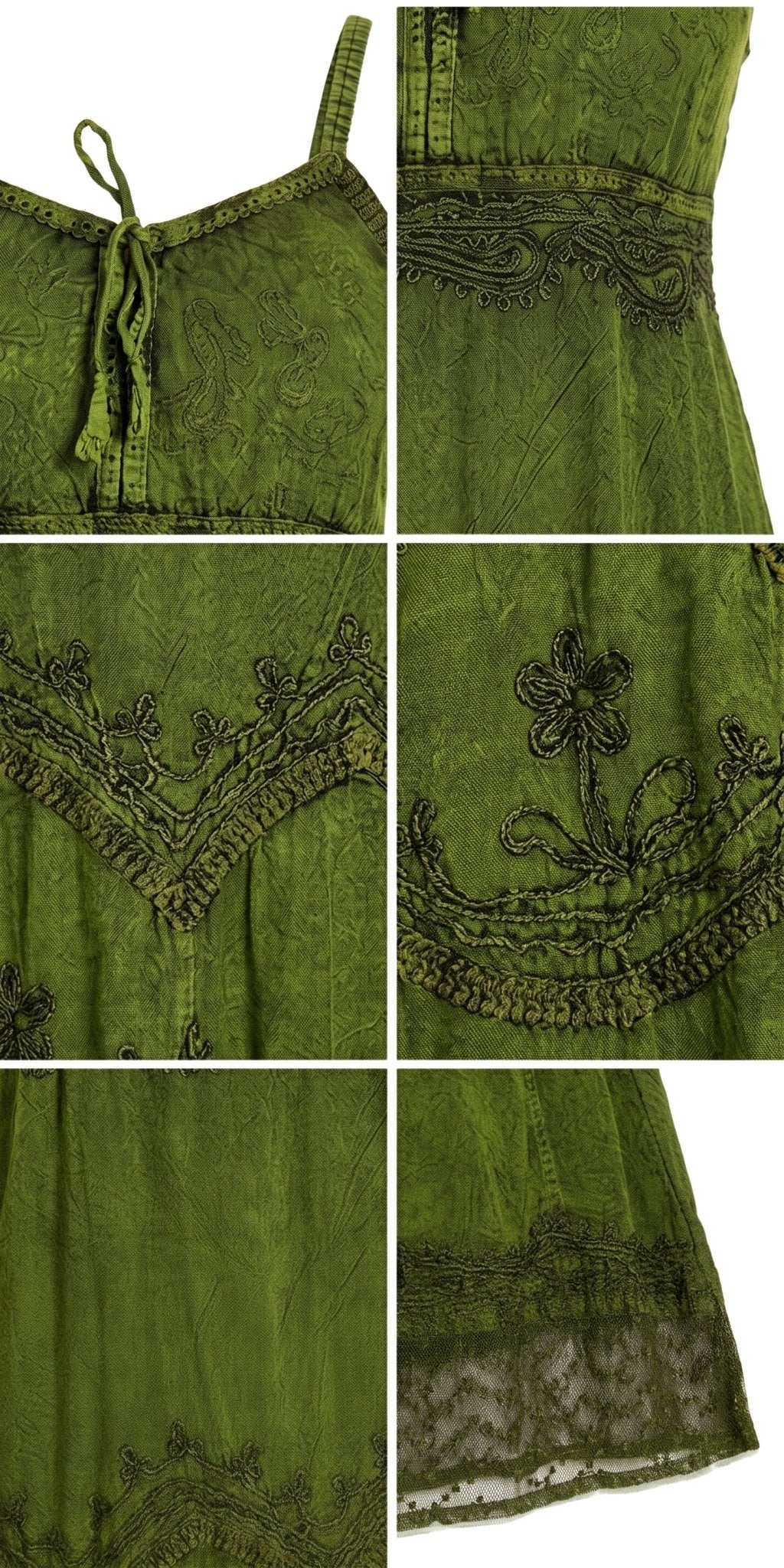 MKY Amy Stonewashed Rayon Embroidered Adjustable Spaghetti Straps Long Dress dresses La Vie Bien MKY Amy Stonewashed Rayon Embroidered Adjustable Spaghetti Straps Long Dress