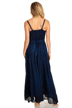 MKY Amy Stonewashed Rayon Embroidered Adjustable Spaghetti Straps Long Dress dresses La Vie Bien MKY Amy Stonewashed Rayon Embroidered Adjustable Spaghetti Straps Long Dress