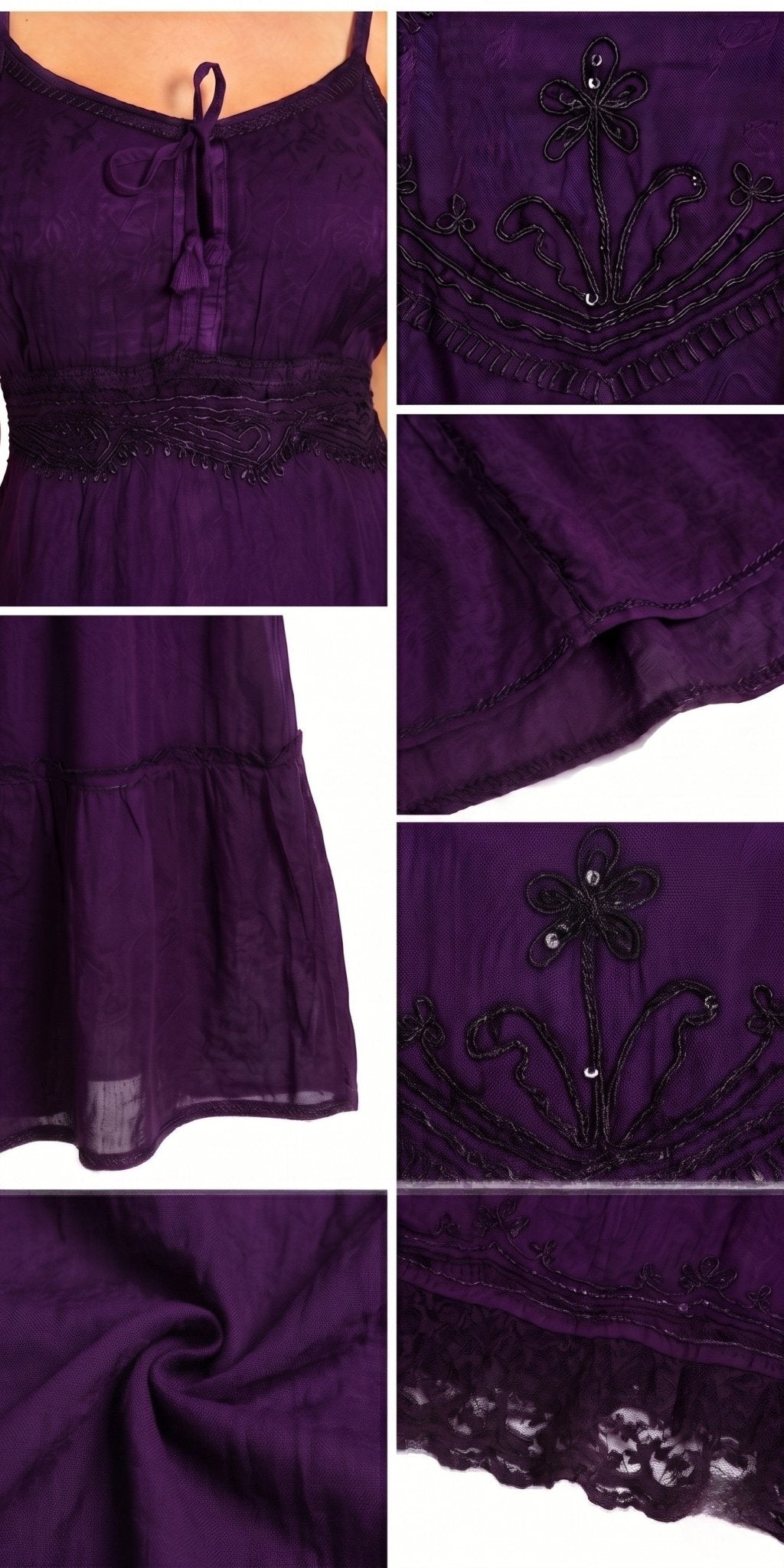 MKY Amy Stonewashed Rayon Embroidered Adjustable Spaghetti Straps Long Dress dresses La Vie Bien MKY Amy Stonewashed Rayon Embroidered Adjustable Spaghetti Straps Long Dress