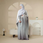 Glitter Gradient Polyester Abaya Set 4-Piece (MOA036)