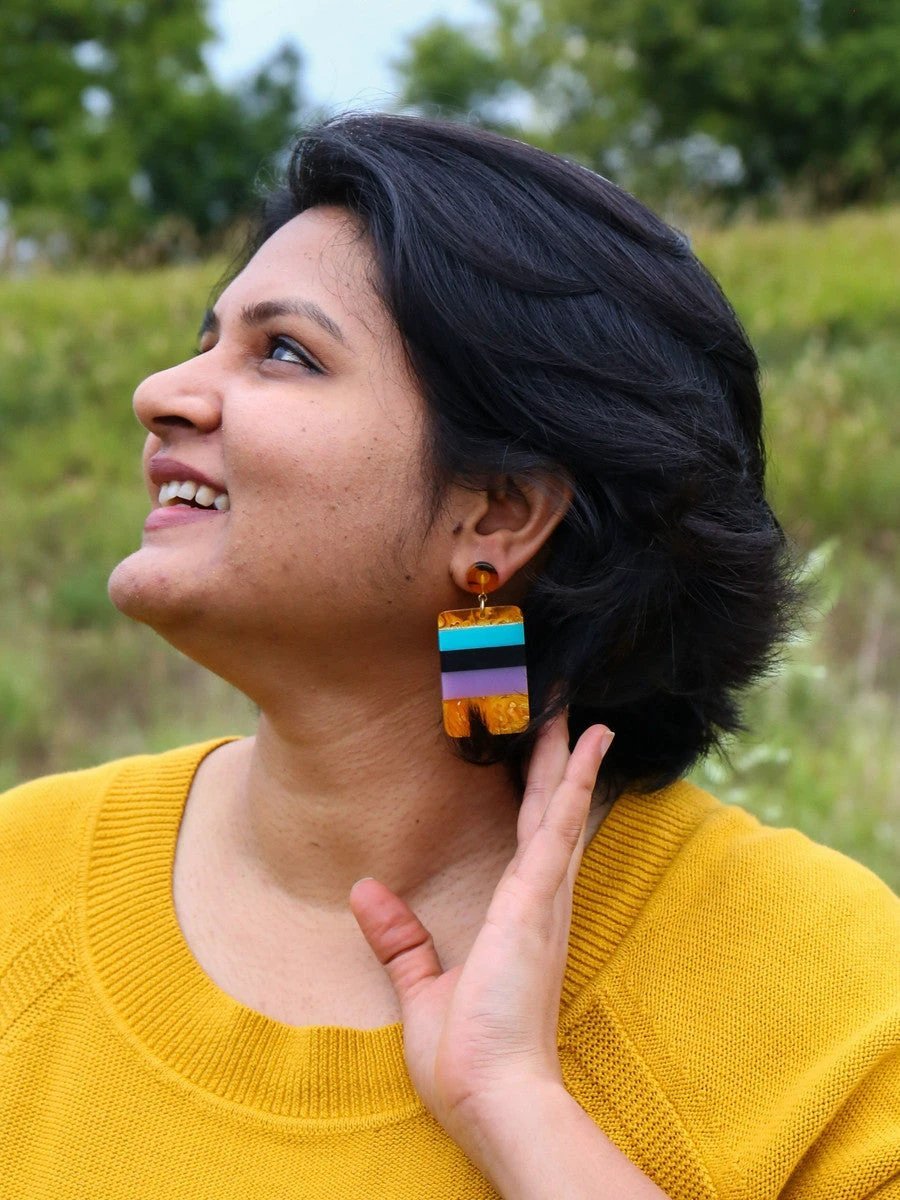 Mod Resin Color Block Earrings by Fair Anita