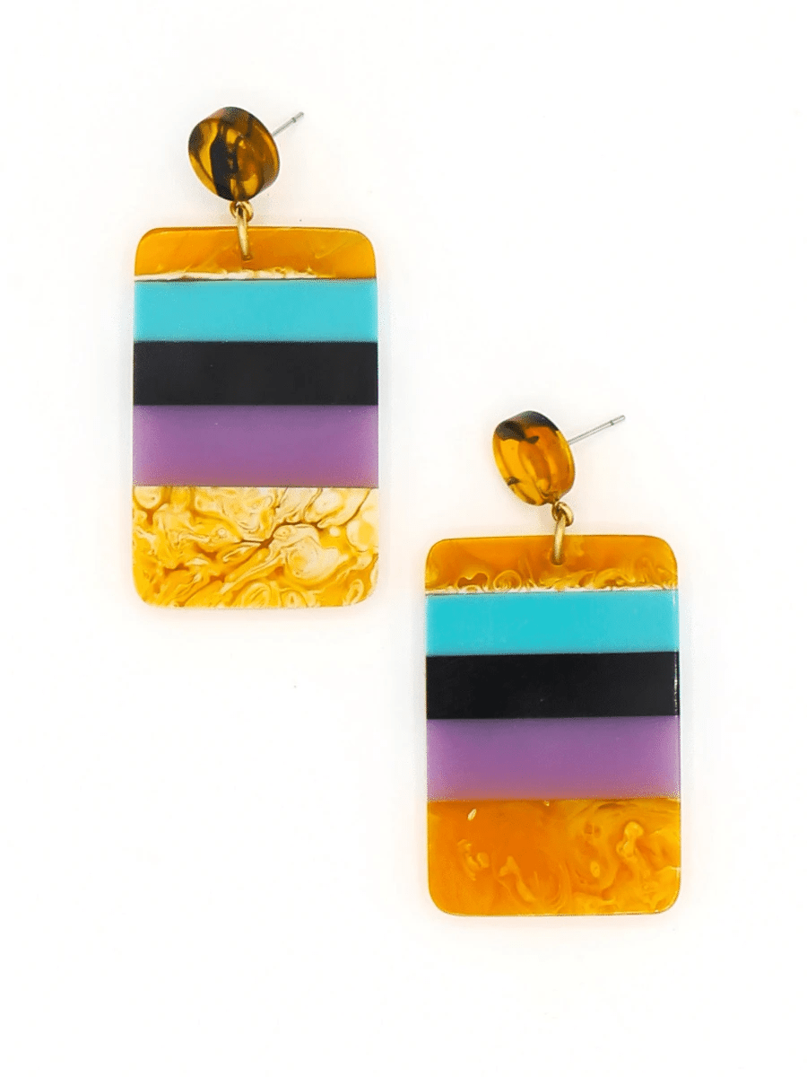 Mod Resin Color Block Earrings by Fair Anita