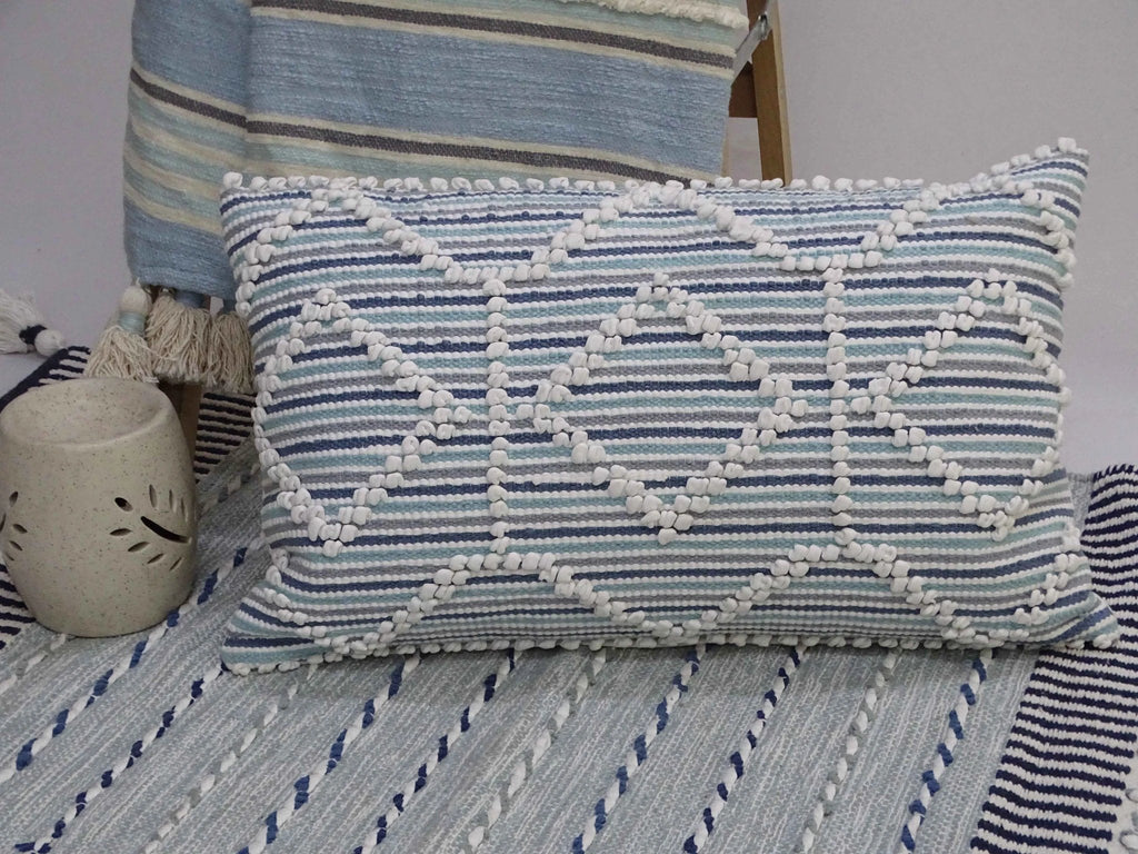 Modern Handwoven 14"X 24" Throw Pillow by Vibhsa