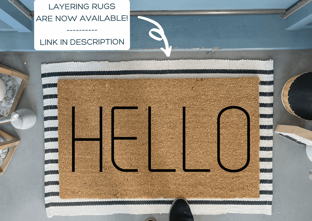 Modern HELLO Coir Doormat by Nickel Designs Custom Doormats