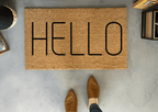 Modern HELLO Coir Doormat by Nickel Designs Custom Doormats