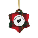 Моє перше Різдво Custom Ukrainian My First Christmas ornament - baby footprints Ornament, Ceramic Round red tartan Plaid Home Decor La Vie Bien Моє перше Різдво Custom Ukrainian My First Christmas ornament - baby footprints Ornament, Ceramic Round red tartan Plaid