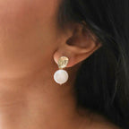 Molten Freshwater Pearl Drop Earrings | 14K Gold Plated Brass and Real Freshwater Pearls by The Bullish Store
