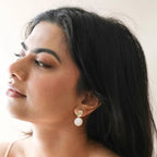 Molten Freshwater Pearl Drop Earrings | 14K Gold Plated Brass and Real Freshwater Pearls by The Bullish Store