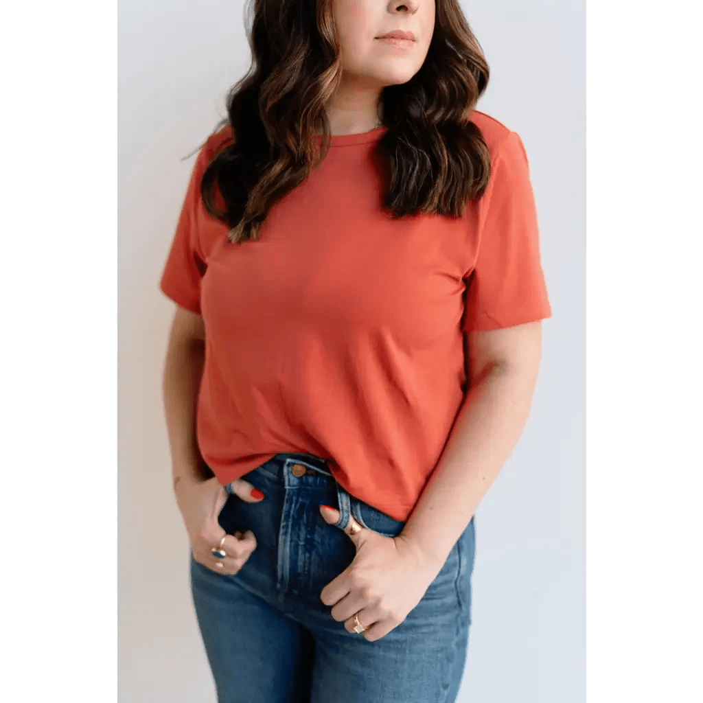 Mom Crop Tee in Tomato by Polished Prints