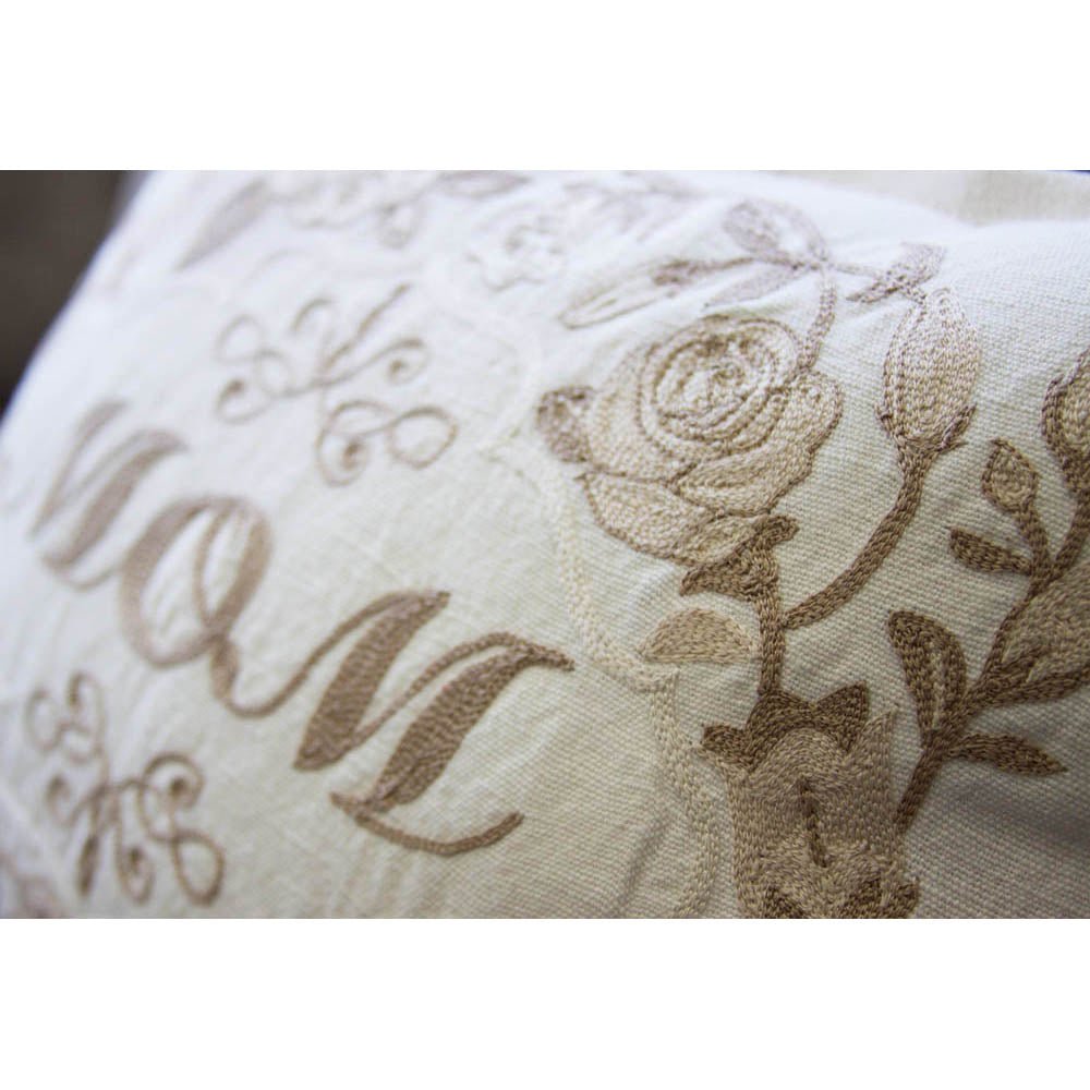 Mom Love Letters Hand - Embroidered Pillow - Available in Rose and Natural by CatStudio Pillows La Vie Bien Mom Love Letters Hand - Embroidered Pillow - Available in Rose and Natural by CatStudio