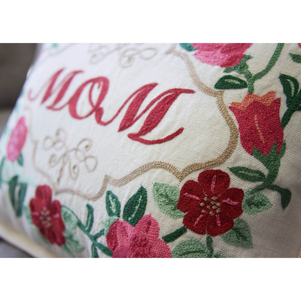 Mom Love Letters Hand - Embroidered Pillow - Available in Rose and Natural by CatStudio Pillows La Vie Bien Mom Love Letters Hand - Embroidered Pillow - Available in Rose and Natural by CatStudio