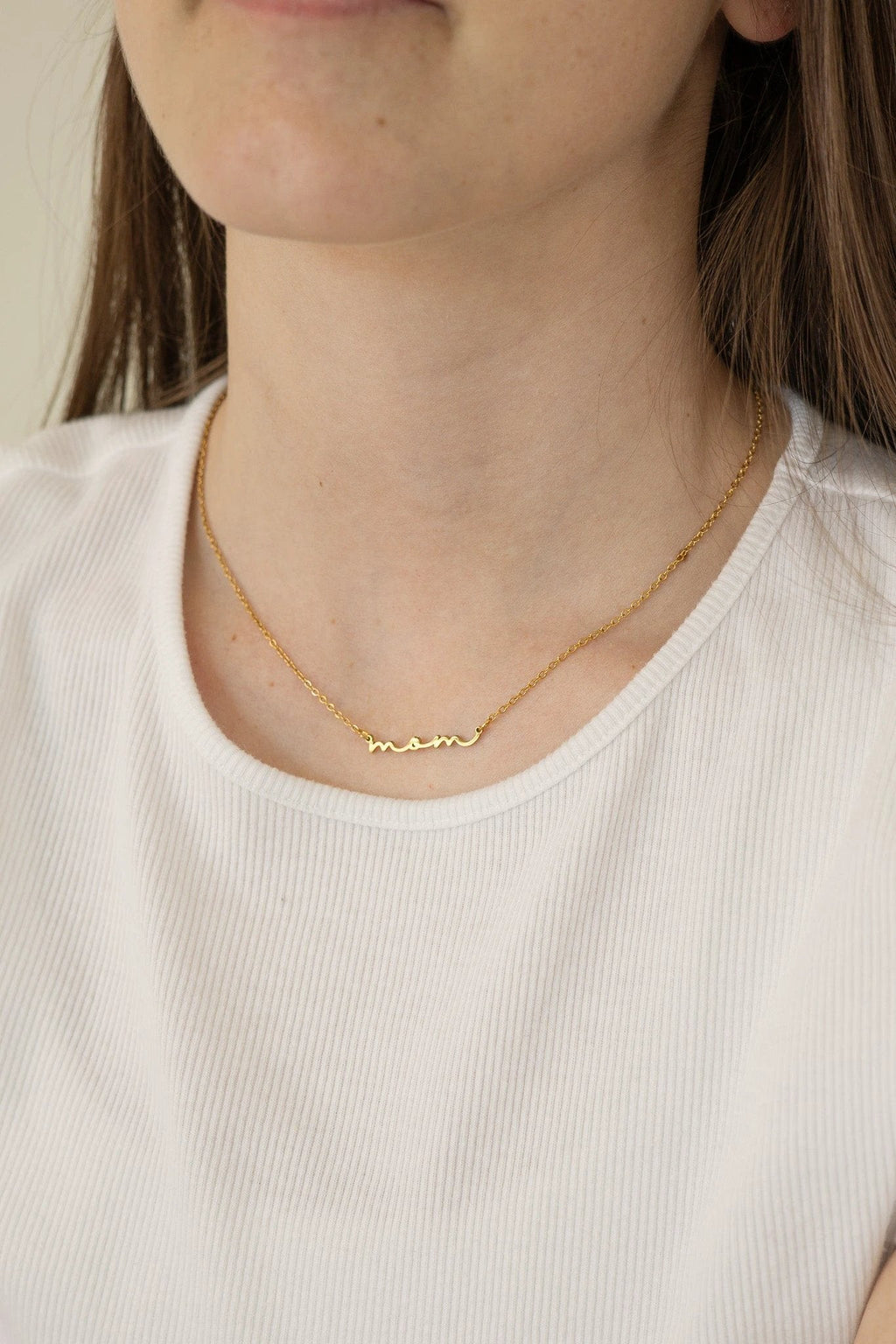 "Mom" Necklace by Rose & Clay