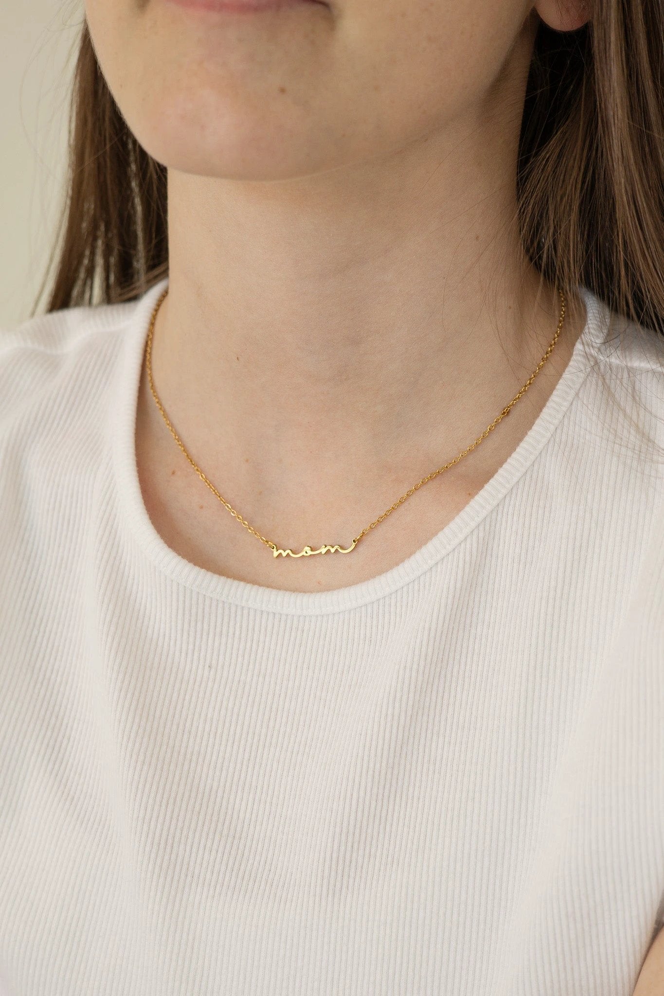 "Mom" Necklace by Rose & Clay