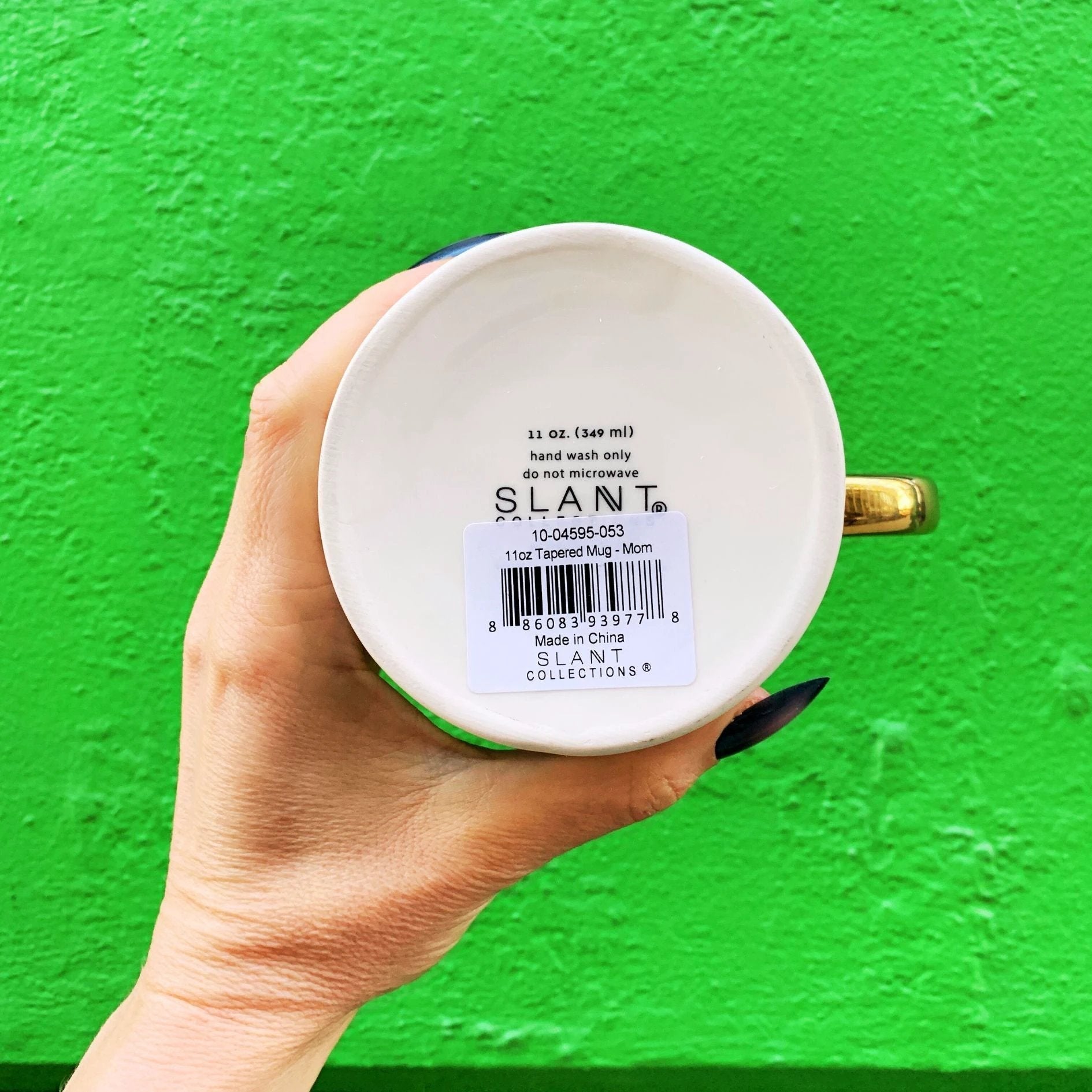 Mom Tapered Mug with Gold Handle | Ceramic Coffee Tea Cup | 11oz by The Bullish Store