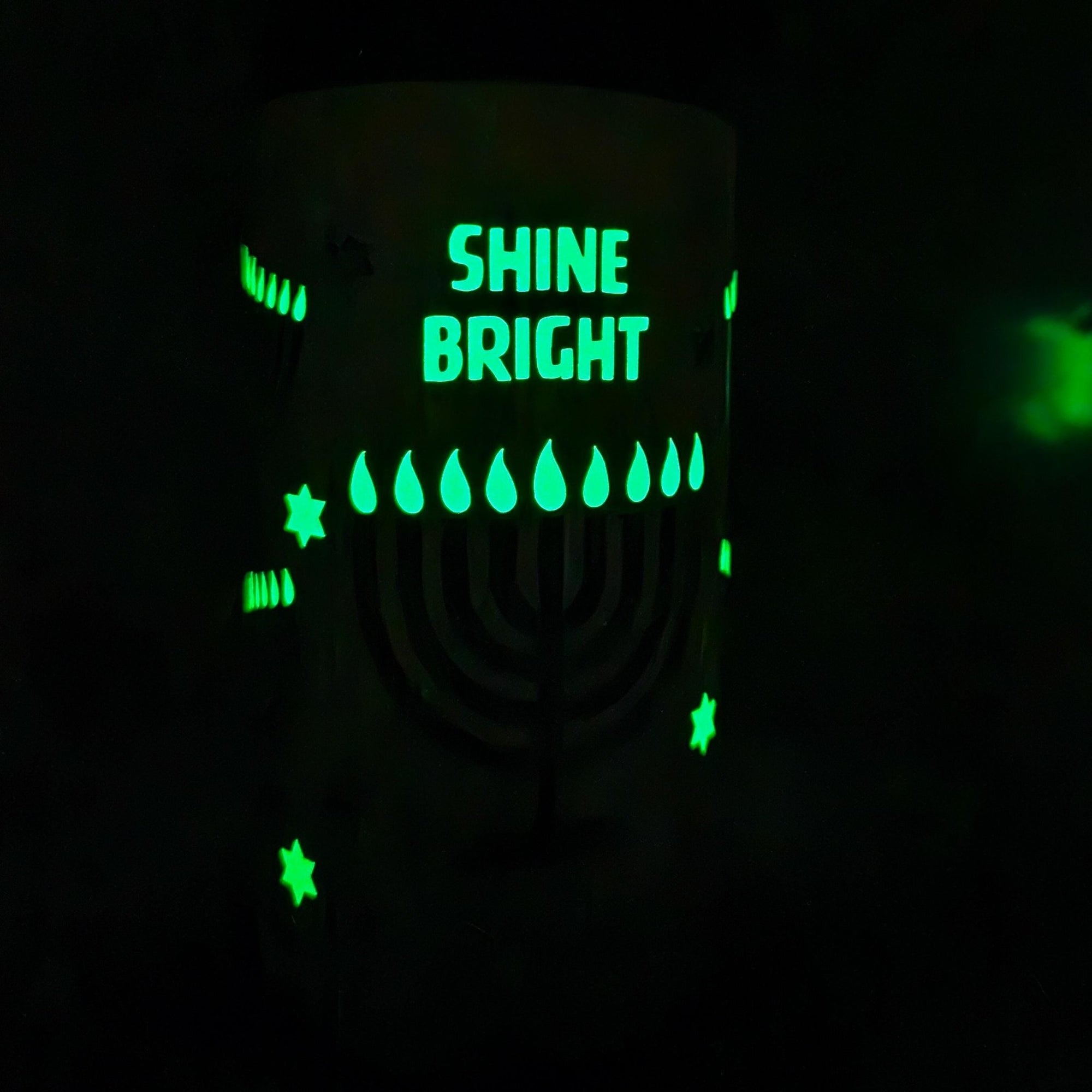 Mommy and Me Shine Bright Hanukkah Glow - in - the - Dark Tumbler Set