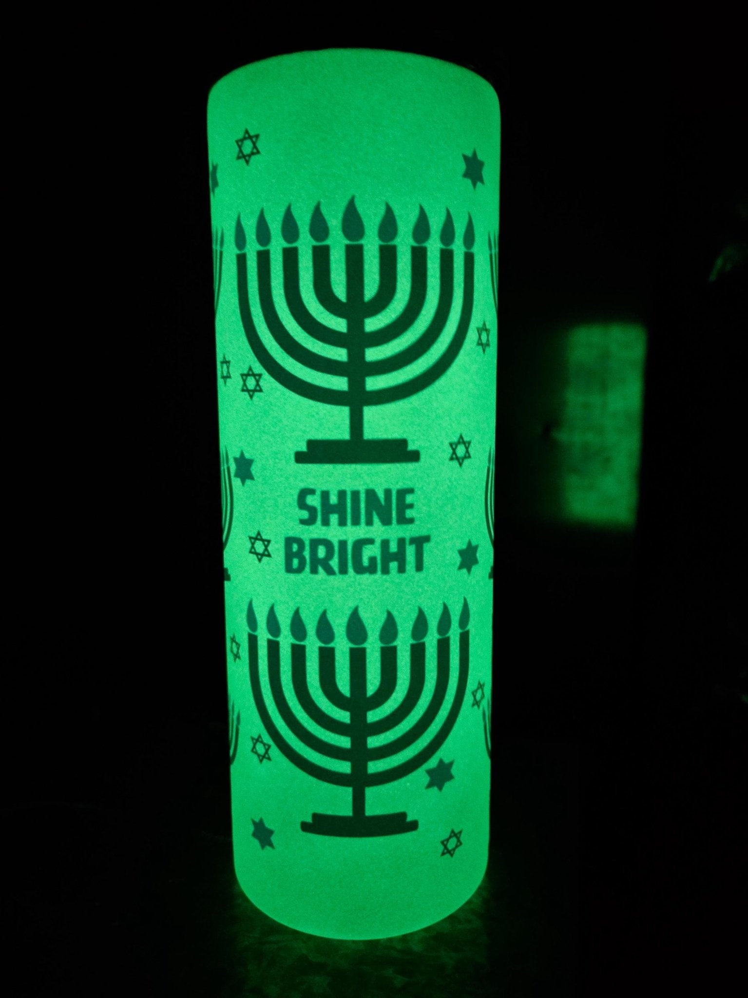 Mommy and Me Shine Bright Hanukkah Glow - in - the - Dark Tumbler Set