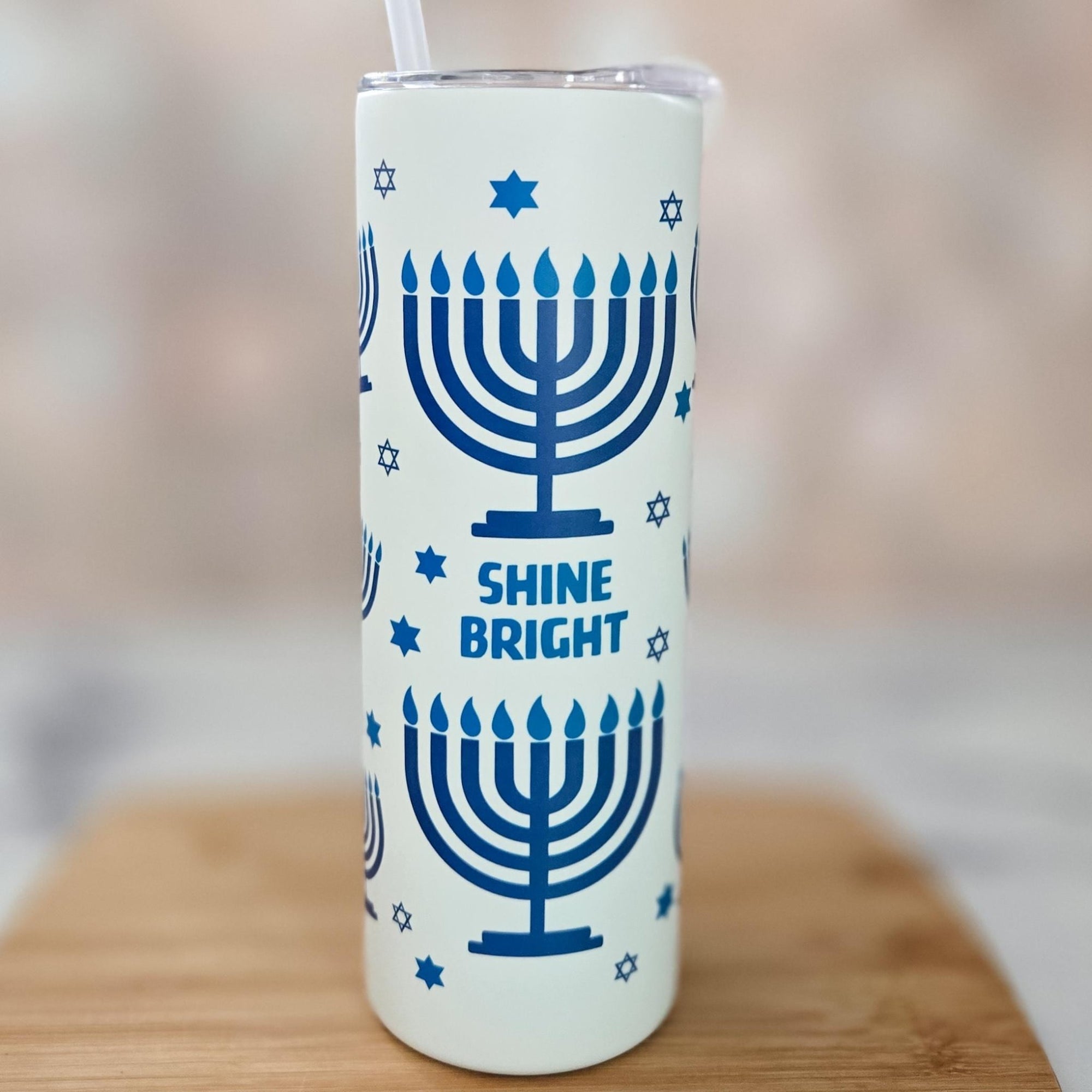 Mommy and Me Shine Bright Hanukkah Glow - in - the - Dark Tumbler Set