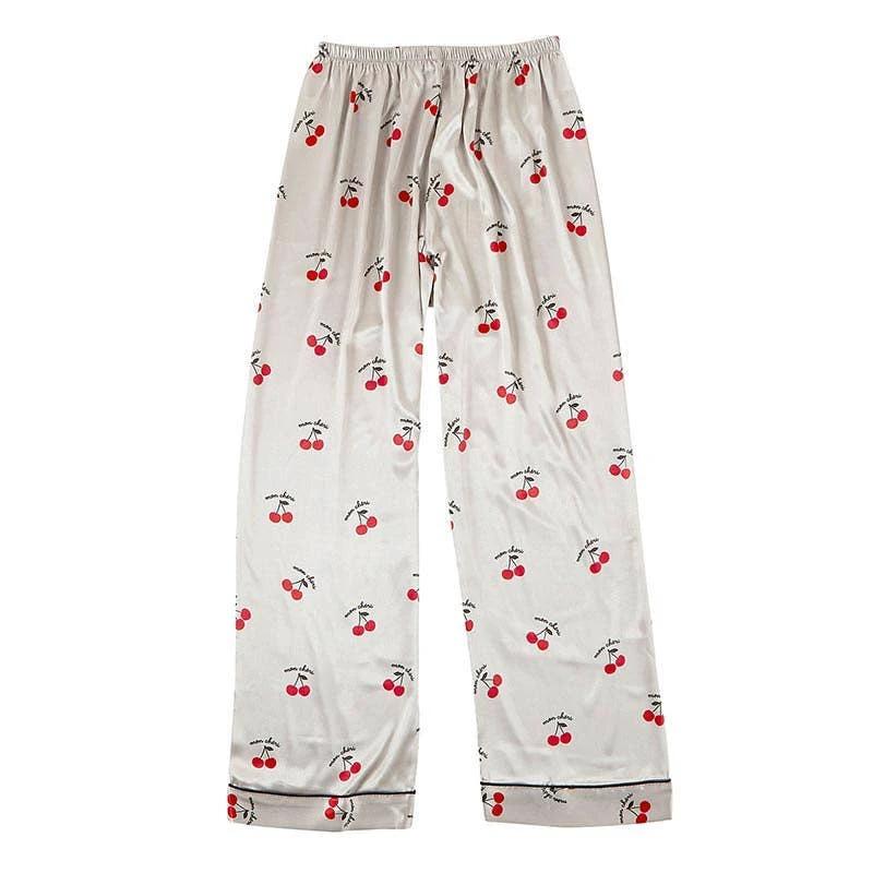Mon Cheri Cherries Full Length Pajama Set [Available in XL Only] by The Bullish Store