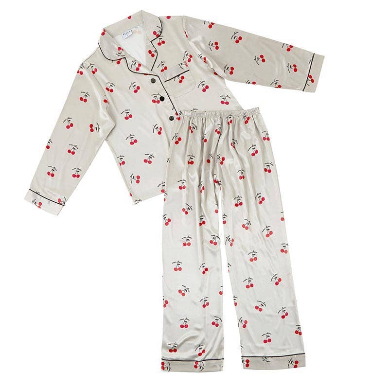 Mon Cheri Cherries Full Length Pajama Set [Available in XL Only] Pajamas La Vie Bien Mon Cheri Cherries Full Length Pajama Set [Available in XL Only]