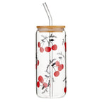 Mon Cheri Glass Tumbler with Bamboo Lid and Glass Straw | Travel Drinkware | 20oz Tumblers La Vie Bien Mon Cheri Glass Tumbler with Bamboo Lid and Glass Straw | Travel Drinkware | 20oz