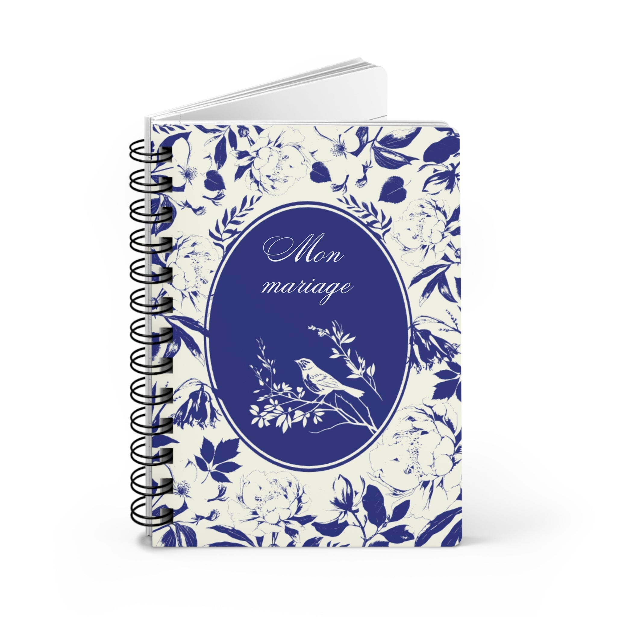 Mon mariage French Elegant Floral Spiral Notebook for Wedding planning Paper products La Vie Bien Mon mariage French Elegant Floral Spiral Notebook for Wedding planning