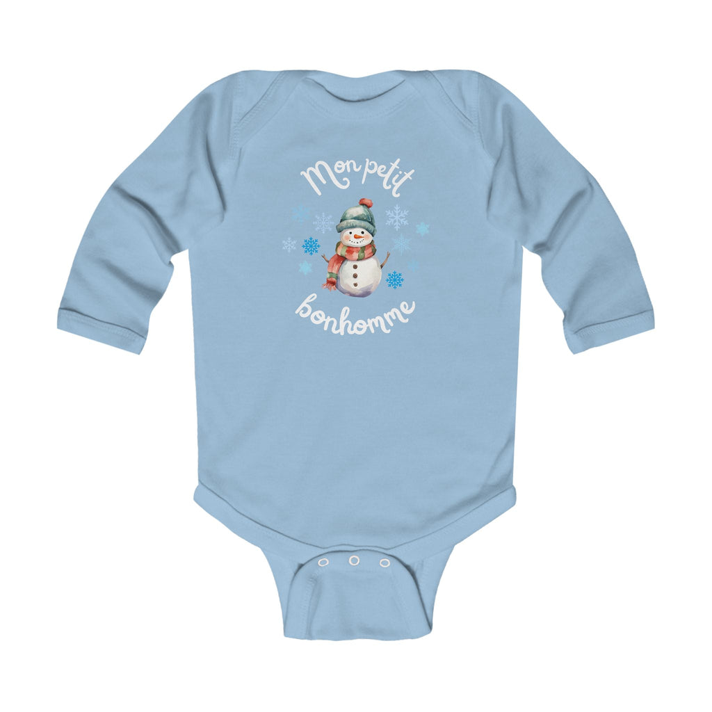 Mon petit bonhomme de neige baby bodysuit