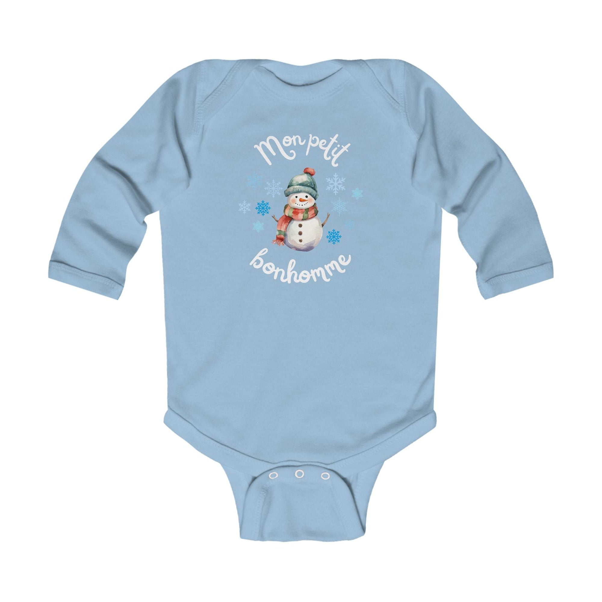 Mon petit bonhomme de neige baby bodysuit