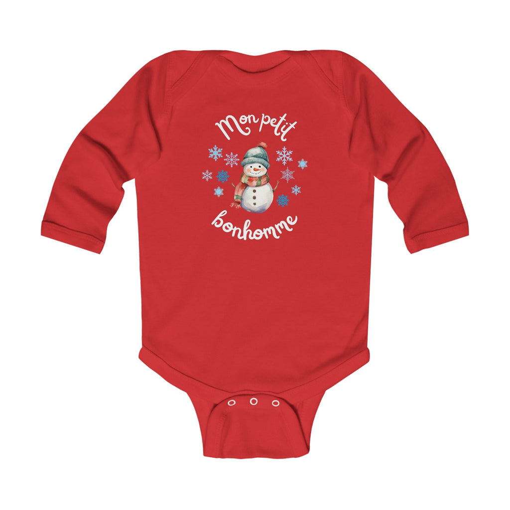 Mon petit bonhomme de neige baby bodysuit