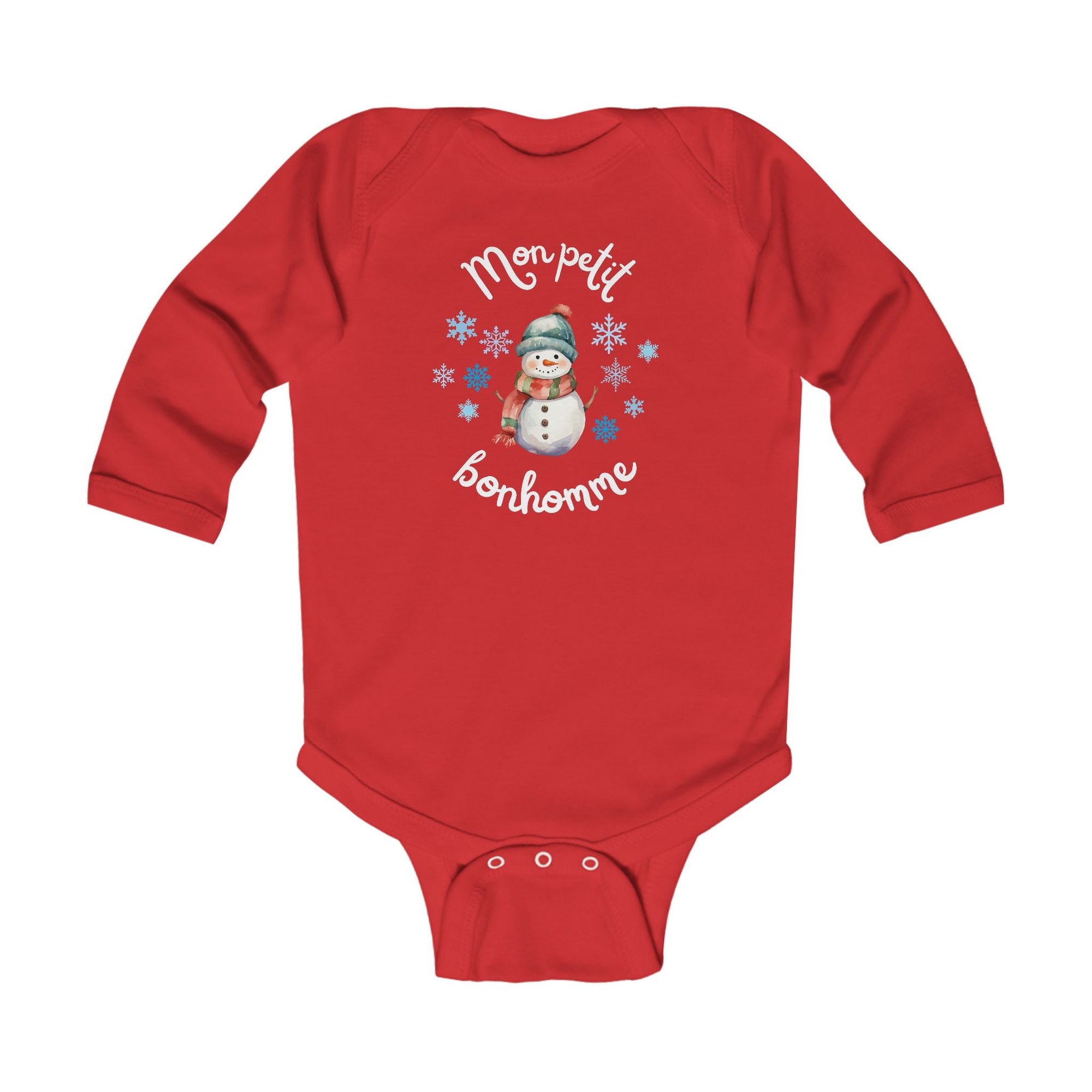 Mon petit bonhomme de neige baby bodysuit