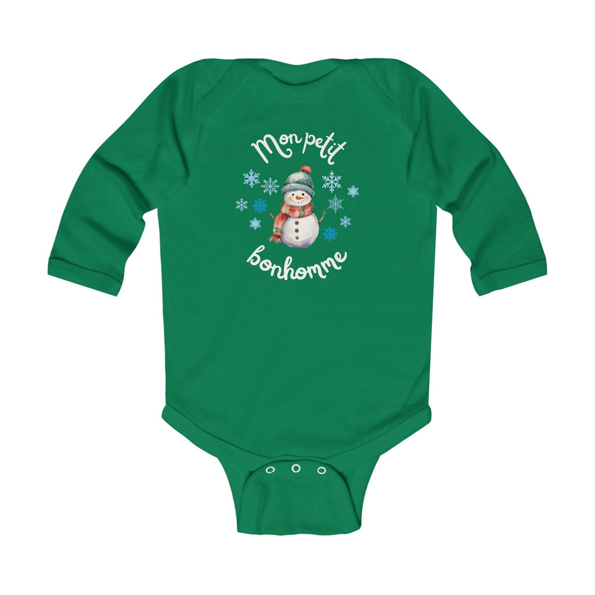 Mon petit bonhomme de neige baby bodysuit