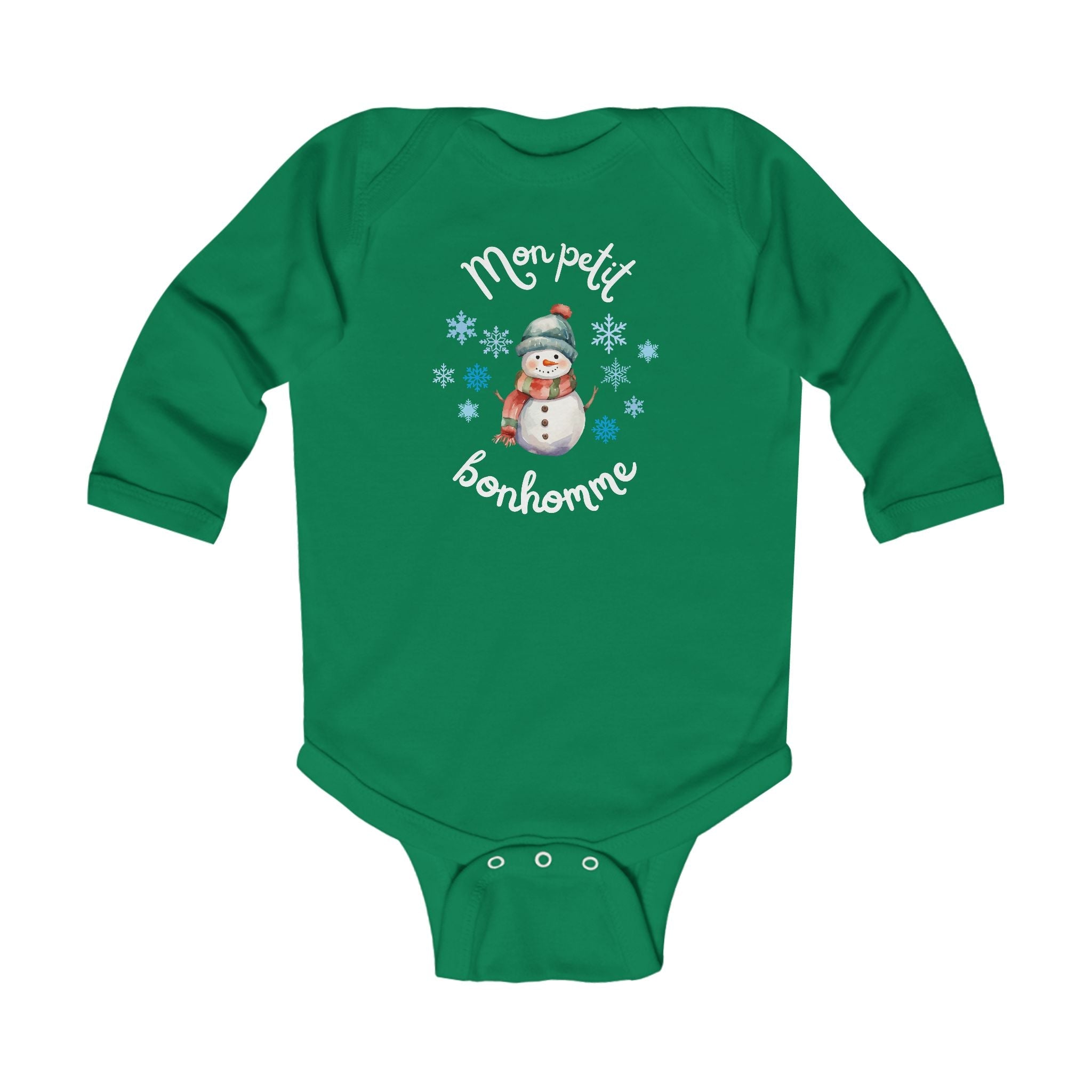 Mon petit bonhomme de neige baby bodysuit