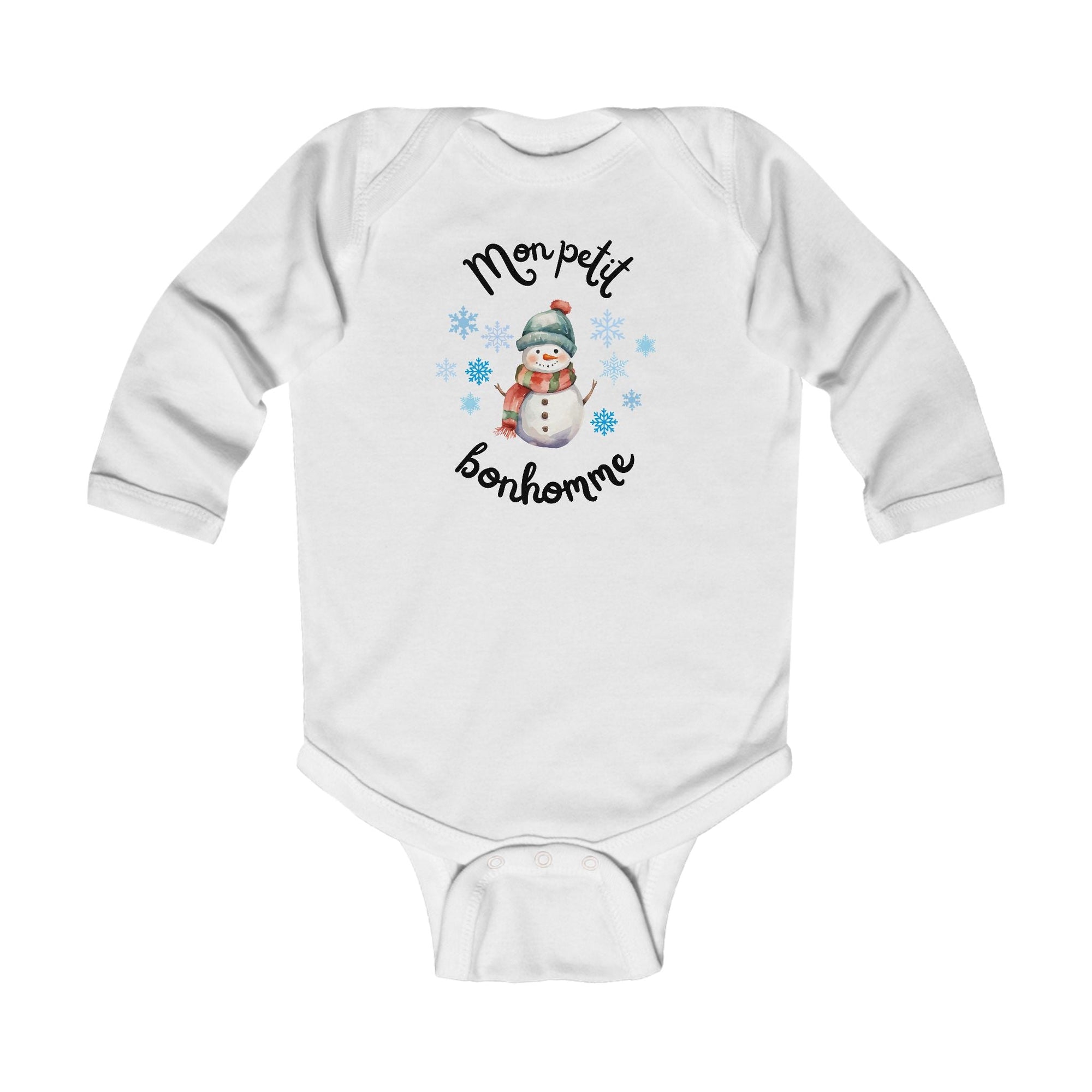 Mon petit bonhomme de neige baby bodysuit